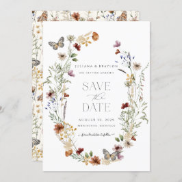 Wildblume Butterfly Simple Floral Save The Date