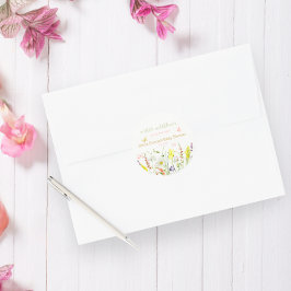 Wildblume Butterfly Wasserfarbe Kinderdusche Runder Aufkleber