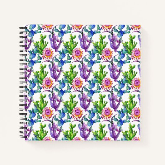 Wildblume Cactus Pattern Notizbuch (Vorderseite)