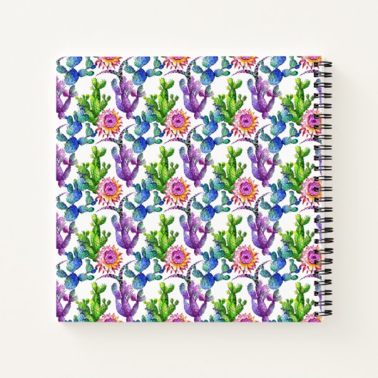Wildblume Cactus Pattern Notizbuch (Rückseite)