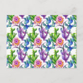 Wildblume Cactus Pattern Postkarte (Vorderseite)