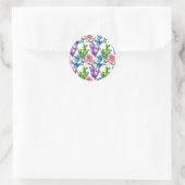 Wildblume Cactus Pattern Runder Aufkleber (Tasche)