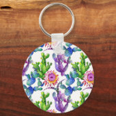 Wildblume Cactus Pattern Schlüsselanhänger (Vorderseite)