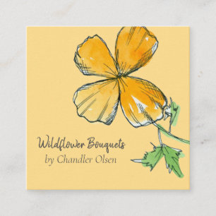 Wildblume California Poppies Quadratische Visitenkarte
