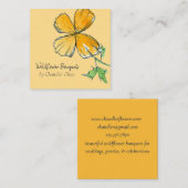 Wildblume California Poppies Quadratische Visitenkarte (Vorne/Hinten)