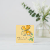 Wildblume California Poppies Quadratische Visitenkarte (Stehend Vorderseite)