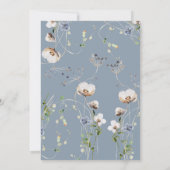 Wildblume Calligraphy Kinderdusche Einladung (Rückseite)