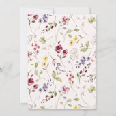 Wildblume Calligraphy Mauve Brautparty Einladung (Rückseite)