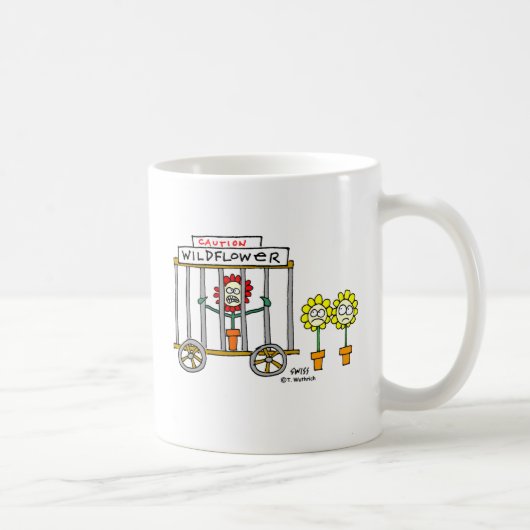Wildblume Cartoon Funny Gardener Tasse (Rechts)