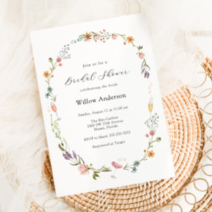 Wildblume Champagne Brautparty Einladung