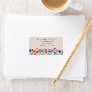 Wildblume Charm Land Botanische Anschrift Adressaufkleber