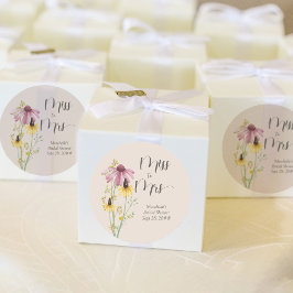 Wildblume Charm Miss zu Frau Country Brautparty Runder Aufkleber