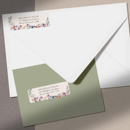 Wildblume Charm Rustic Floral Wedding Address