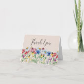 Wildblume Charm Rustic Hütte Blumendanke Dankeskarte (Vorderseite)