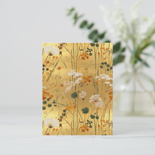 Wildblume Chiyogami Postkarte (Stehend Vorderseite)