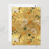 Wildblume Chiyogami Postkarte (Vorne/Hinten)