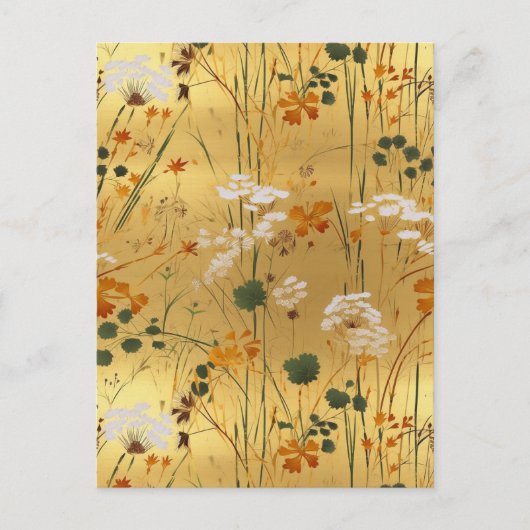 Wildblume Chiyogami Postkarte (Vorderseite)