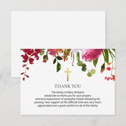 Wildblume Christlich Memorial Beerdigung Danke (Vorne/Hinten)