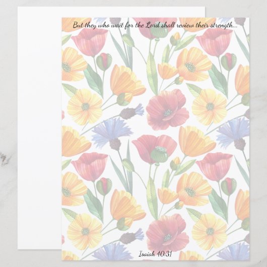 Wildblume Christlich Stationery (Vorne/Hinten)