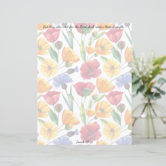 Wildblume Christlich Stationery (Stehend Vorderseite)