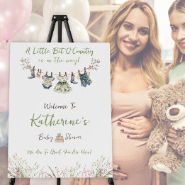 Wildblume Clothesline Baby Dusche Willkommen