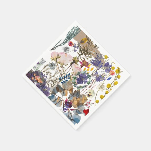 Wildblume Collage Napkin Serviette (Ecke)