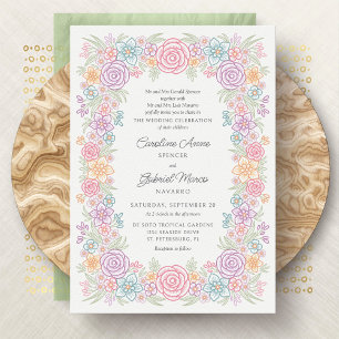 Wildblume Colorful Garden Wedding Einladung