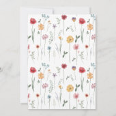 Wildblume Contemporary Handwriting Brautparty Einladung (Rückseite)