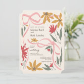 Wildblume Coquette Wedding Einladung (Stehend Vorderseite)