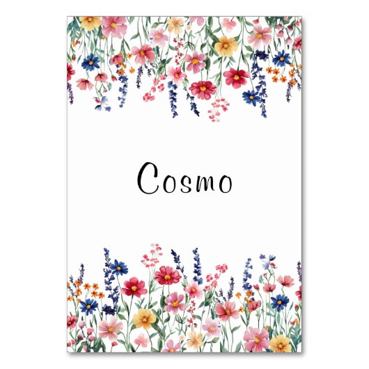 Wildblume Cosmo Tischnummer (Vorderseite)