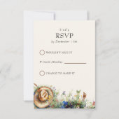 Wildblume Cowgirl Rustic Floral Simple RSVP Karte (Vorderseite)