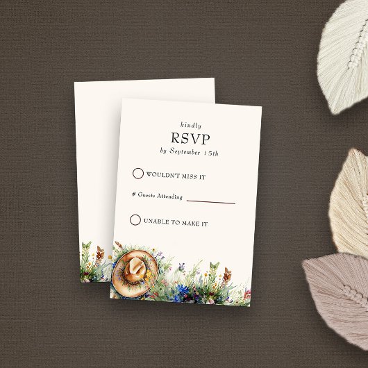 Wildblume Cowgirl Rustic Floral Simple RSVP Karte