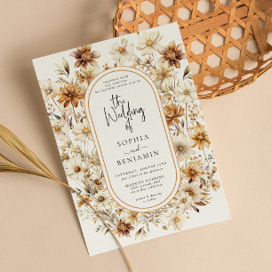 Wildblume Cream Boho Floral Boho Wedding Einladung