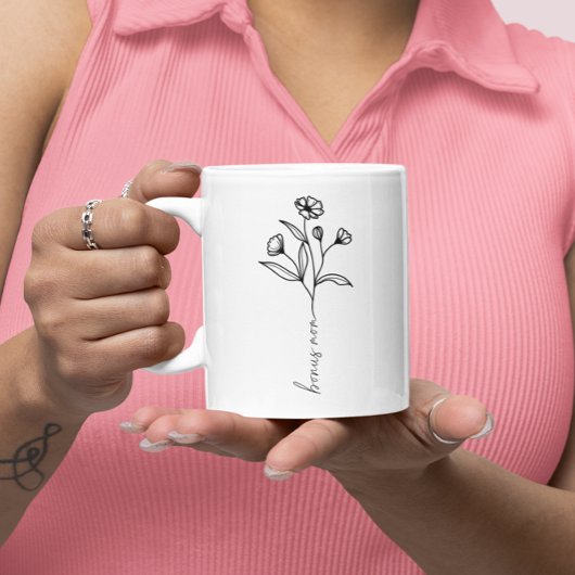 Wildblume Custom Message Bonus Mama StepMom Tasse