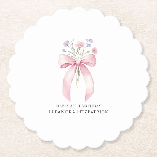 Wildblume "Custom Untersetzer Bow" der 80. Geburts (Vorderseite)