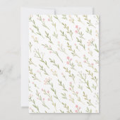 Wildblume Dainty Pink Blume Foto Baby Einladung (Rückseite)