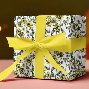 Wildblume Daisy Muster Niedlich Boho HandGezeichne Geschenkpapier