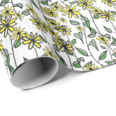 Wildblume Daisy Muster Niedlich Boho HandGezeichne Geschenkpapier (Rolleneckpunkt)