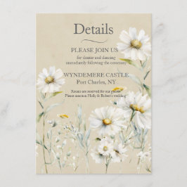 Wildblume Daisy Wedding QR Code Begleitkarte