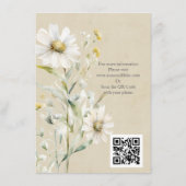 Wildblume Daisy Wedding QR Code Begleitkarte (Rückseite)