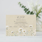 Wildblume Daisy Wedding RSVP Karte (Stehend Vorderseite)