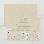 Wildblume Daisy Wedding RSVP Karte (Vorne/Hinten)