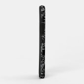 Wildblume-Damaske schwarz grau mit dem Namen Case-Mate iPhone Hülle (Hinten/Rechts)