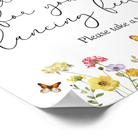 Wildblume Dancing Feet Drehte Flop Wedding Sign Poster (Ecke)