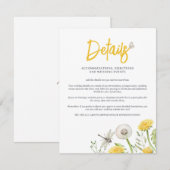 Wildblume Dandelion Garden Hochzeitsdetails Begleitkarte (Vorne/Hinten)