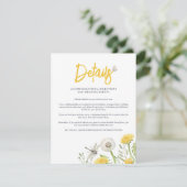 Wildblume Dandelion Garden Hochzeitsdetails Begleitkarte (Stehend Vorderseite)
