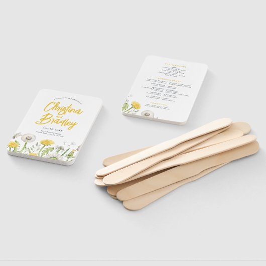 Wildblume Dandelion Garden Hochzeitsprogramm Fächer (Non-assembled)