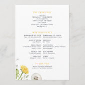 Wildblume Dandelion Garden Wedding Programm (Rückseite)