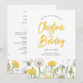 Wildblume Dandelion Garden Wedding Programm (Vorne/Hinten)