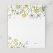 Wildblume Danelion Garden Wedding Platzkarte (Außenseite Aufgefaltet)
